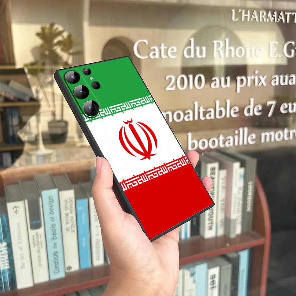 Iranian Flag Phone Case For Samsung Galaxy S26 25 S24 S22 S23 Ultra S21 S20 Plus Frosted Full Soft Case