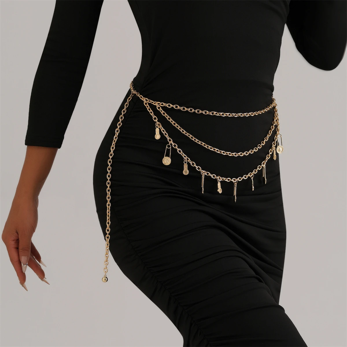 

WAKA Fashion Layered Waist Chain for Women Trendy Body Jewelry Adjustable Hip Belt Boho Charm Statement Accessories