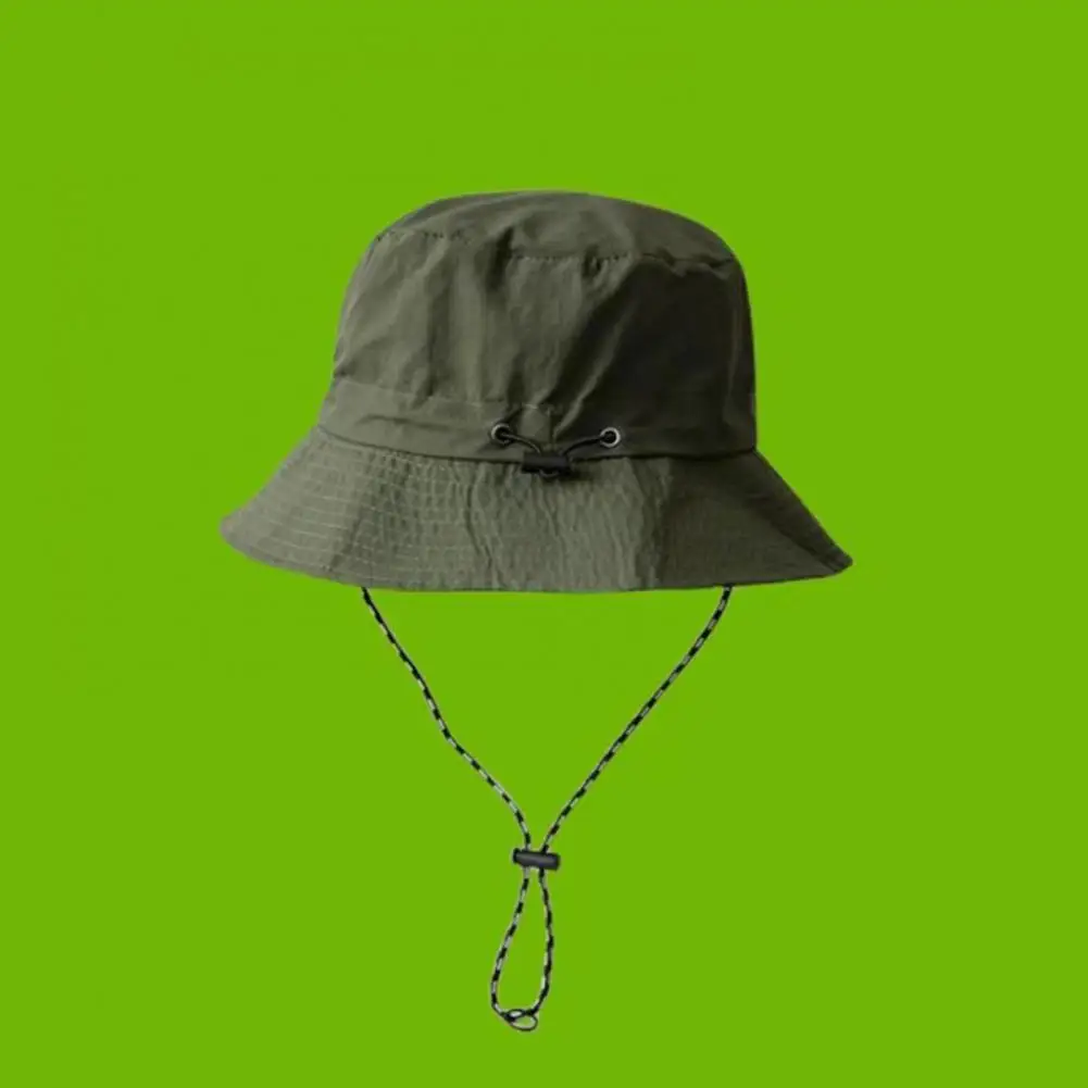 Breathable Garden Hat Foldable Bucket Hat with Adjustable Drawstring Windproof Quick-dry Cotton Polyester Beach Hat for Women