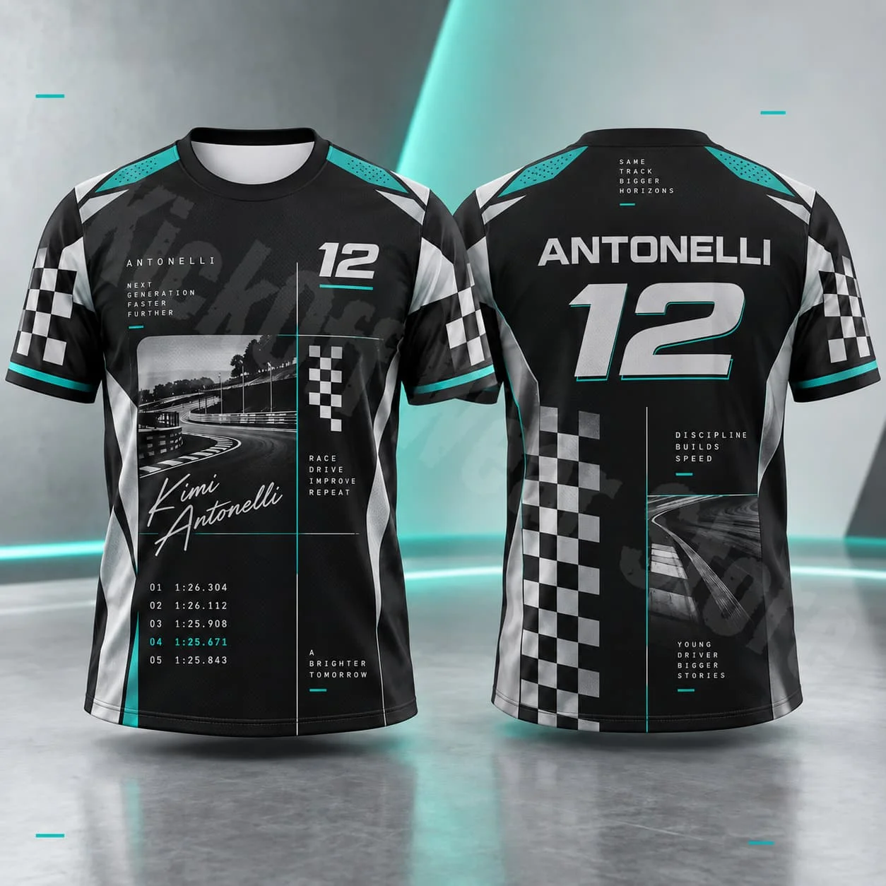 Antonelli 12 Herren-T-Shirt, Sommer-Rennsport-Design, Grafik-T-Shirt, lässige Streetwear, T-Shirt für Motorsport-Fans, Unisex, für Damen und Herren, zum täglichen Tragen. – Detail 8