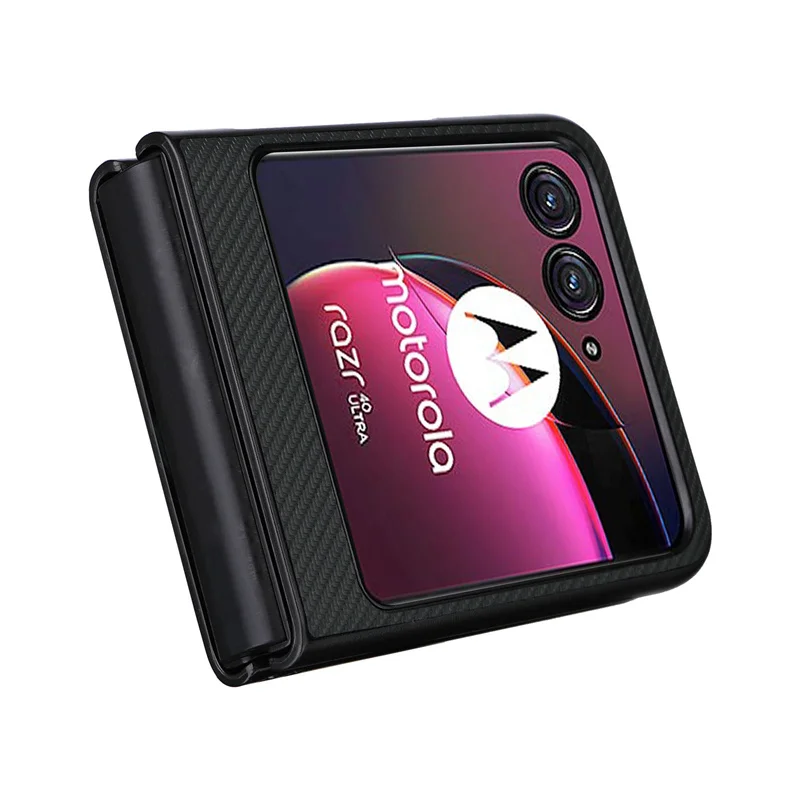 For Motorola Razr 40 Ultra XT2321-3 Case Luxury Carbon Fiber Slim PU Leather and PC Book Cover For Moto Razr 40 Ultra Phone Case