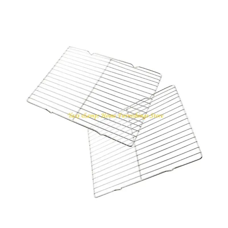 

Набор W8EA из 2 прочных проволочных охлаждающих стоек для выпечки из нержавеющей стали для выпечки энтузиастов.