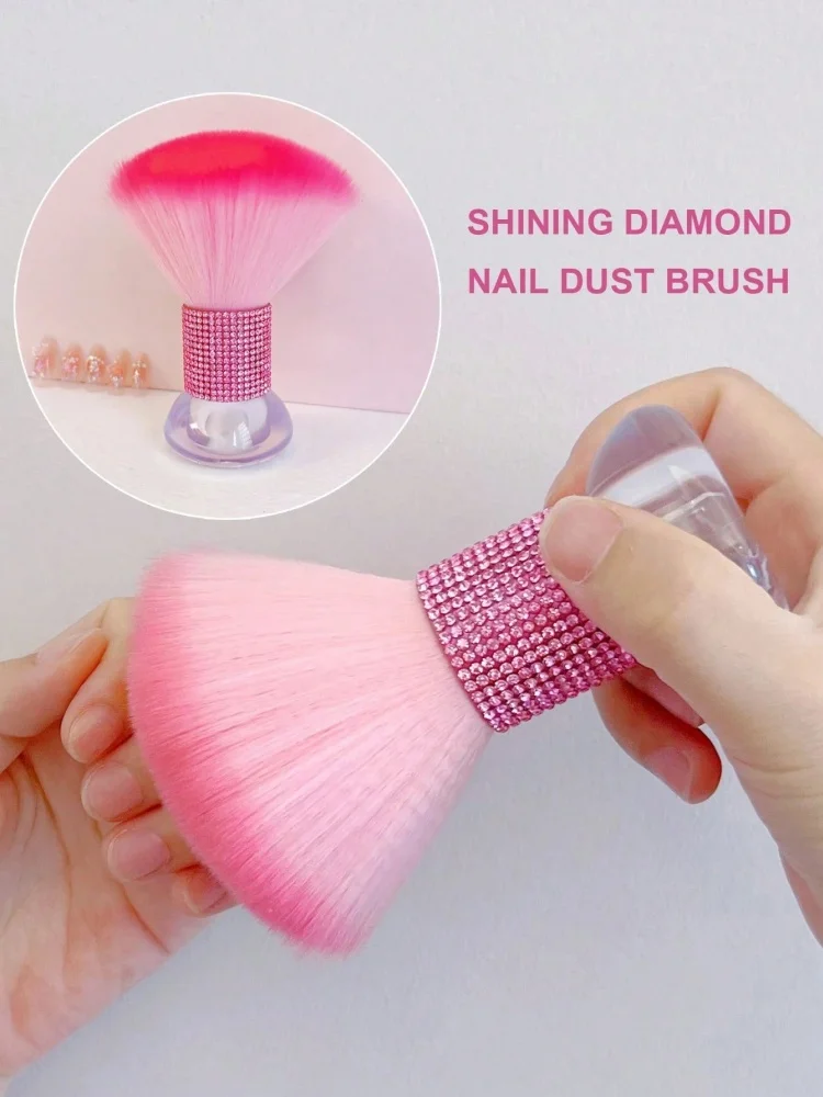 Diamond Mushroom Head Nail Dust Brush - Multifunctional Tool for Nail Art, Powder Blush, Makeup, and Cleaning
