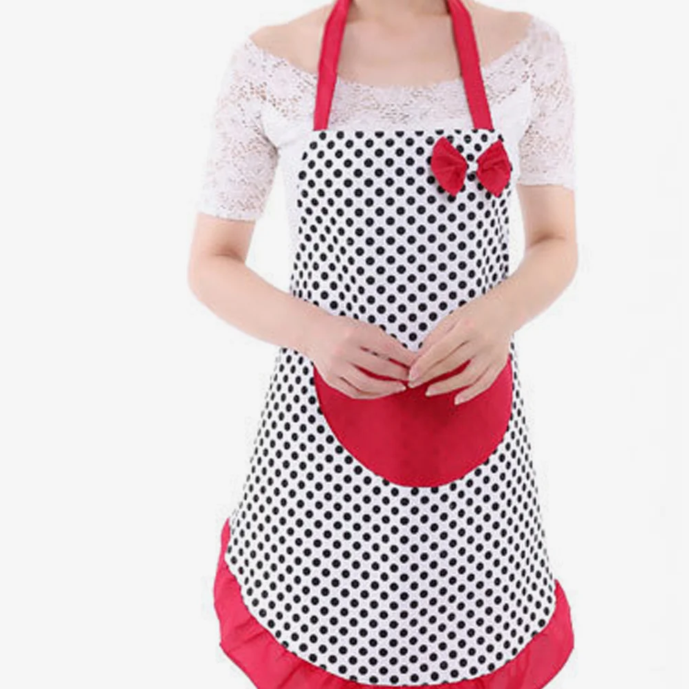 

2Pcs Cute Cooking Aprons with Pockets Polka Dot Design Reusable Baking Apron for Kitchen Camping Holiday Gift Women Men