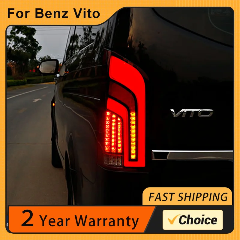 Car Styling Tail Lights Taillight For Mercedes Benz V-Class Vito 2016 - 2020 Rear Lamp DRL + Turn Signal + Reverse + Brake LED