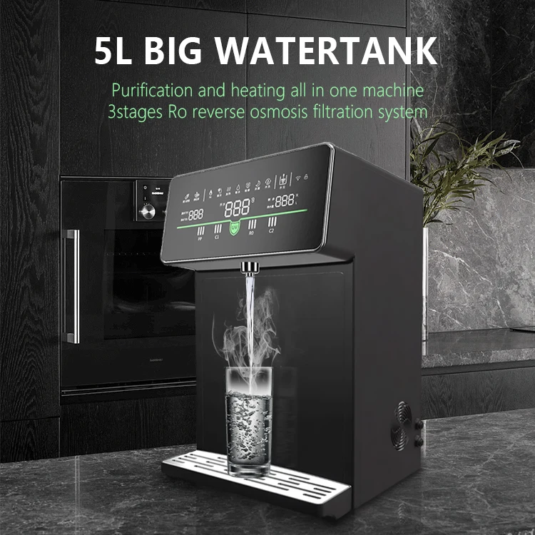 Countertop 3 Stages Filtration Water Purifier With UV Light Free Installation Design Water Dispenser With Water Tank