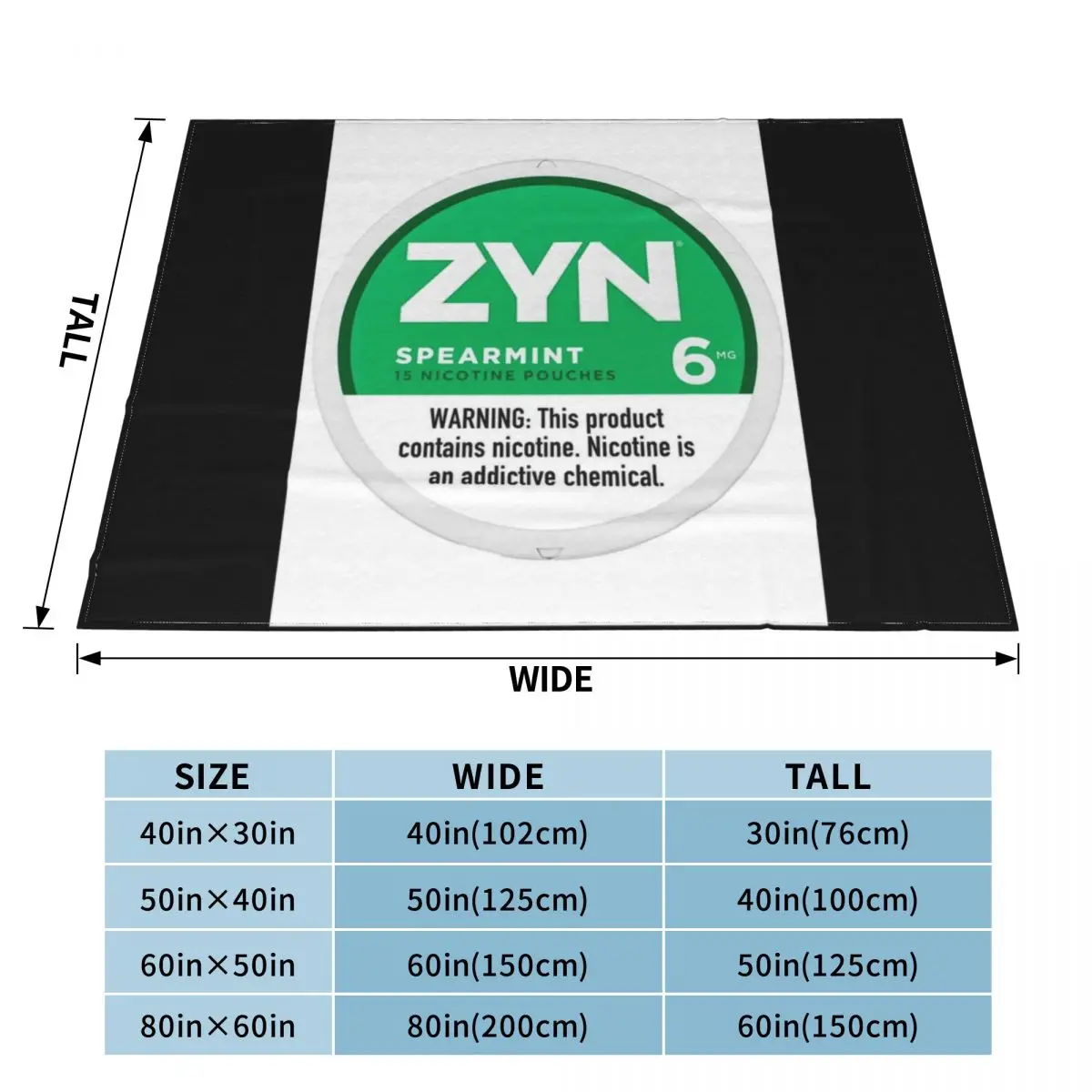 Zyn Shirt Sticker Nicotine Pouches Poster Chill Cool Mint Throw Blanket Thermals For Travel Comforter Blankets