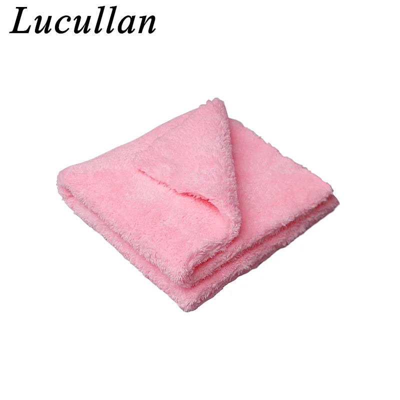 Lucullan Brand Super Glory asciugamano in microfibra di peluche senza bordi 40x40cm 500gsm panni per lucidatura lucidatura finiture autolavaggio