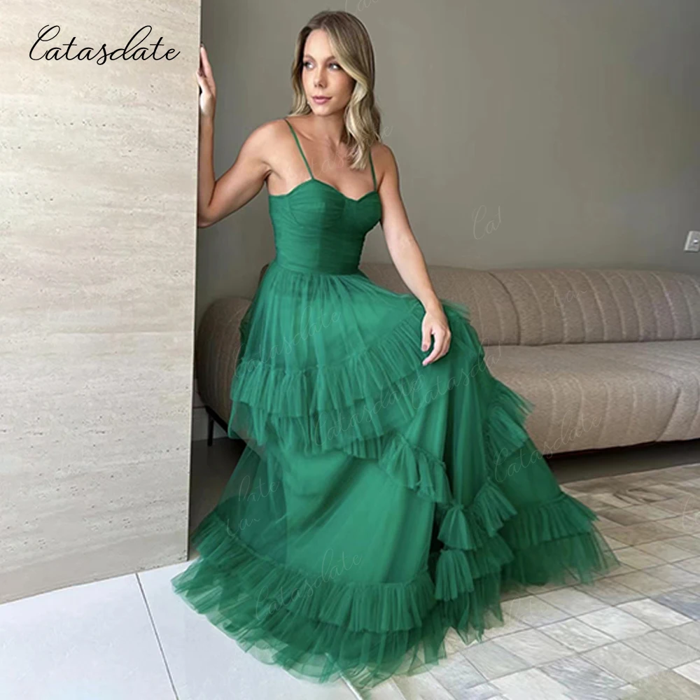 Catasdate-Robe de Soirée Verte avec Ceinture pour Femme, Tenue Élégante, Formelle, de Mariage, de Bal, Éducative