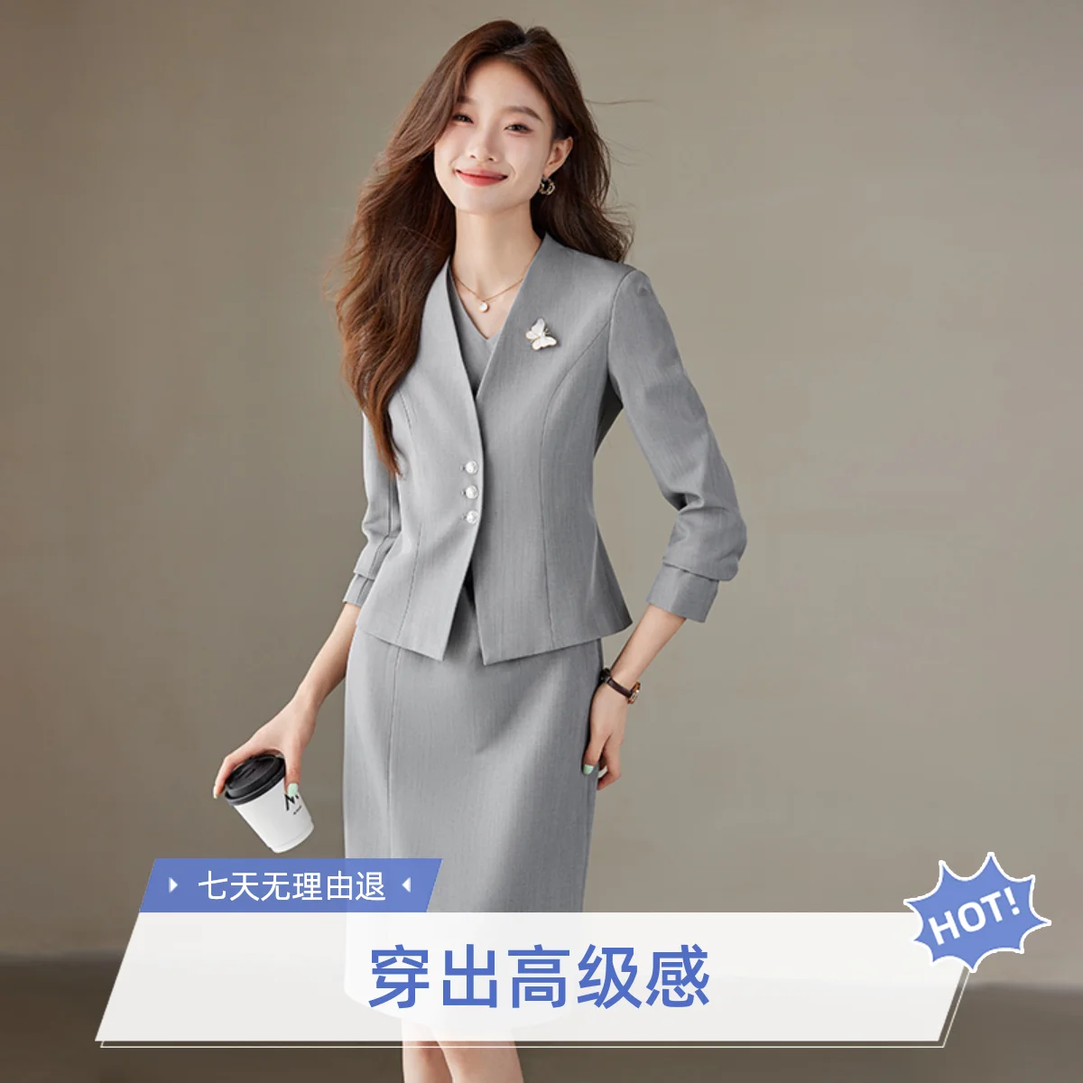 2-A99   Professional suits for women Spring and Autumn 2024 new small temperamentl suit jacket suit dress two-piece suit