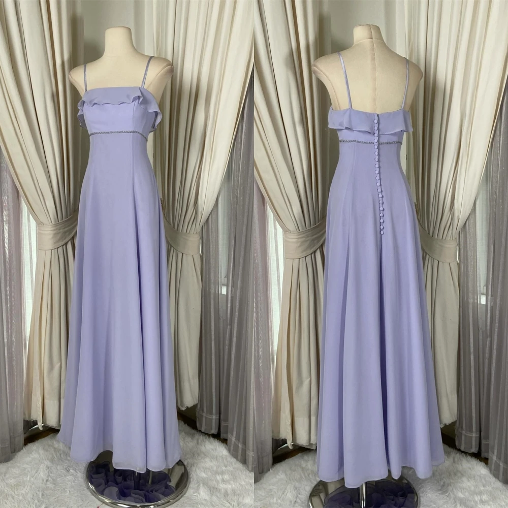 

Customized Elegant Graceful Purple Jersey Evening Dress Delicate Strapless Spaghetti Straps Short Sleeves Zipper Back Prom Dress