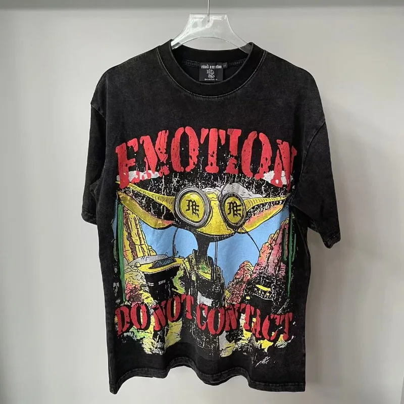 

Mixed Emotion Men's Round Neck Short Sleeve Luxury Design Printed Logo T-shirt Classic Brand Trendy Couple Oversized Tops Tee