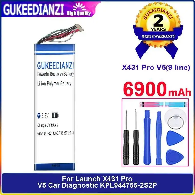 

6900 мАч для Launch X431 Pro V5, диагностика автомобиля KPL944755-2S2P, 9-линейный аккумулятор для ноутбука, надежная замена
