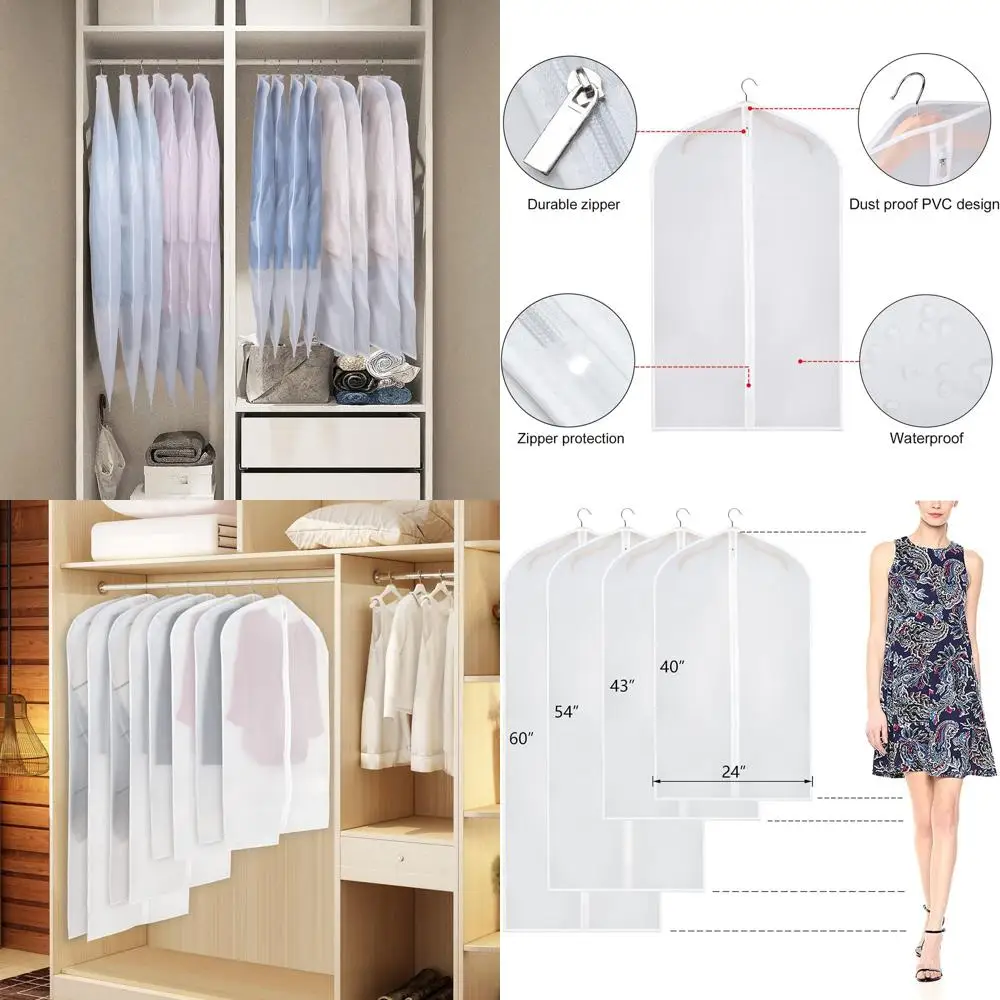 

40-Inch Dustproof Suit Storage Bags with Strong Zipper, Set of 15 for Men's Suits, Coats, and Dresses