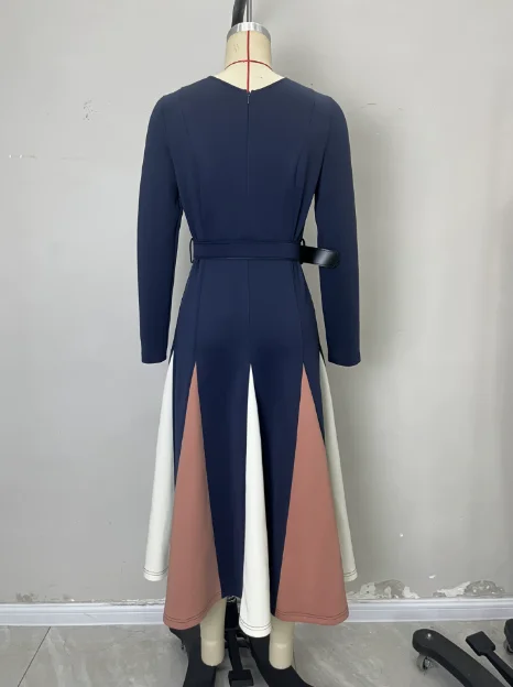 2025 우아하고 섹시한 신상 캐주얼 A라인 스커트 긴 소매 드레스 여성 의류