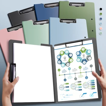 6 Colors A4 File Folder Clipboard Writing Pad Board Test Paper Organizer Document Organizer School Supplies Office Stationary