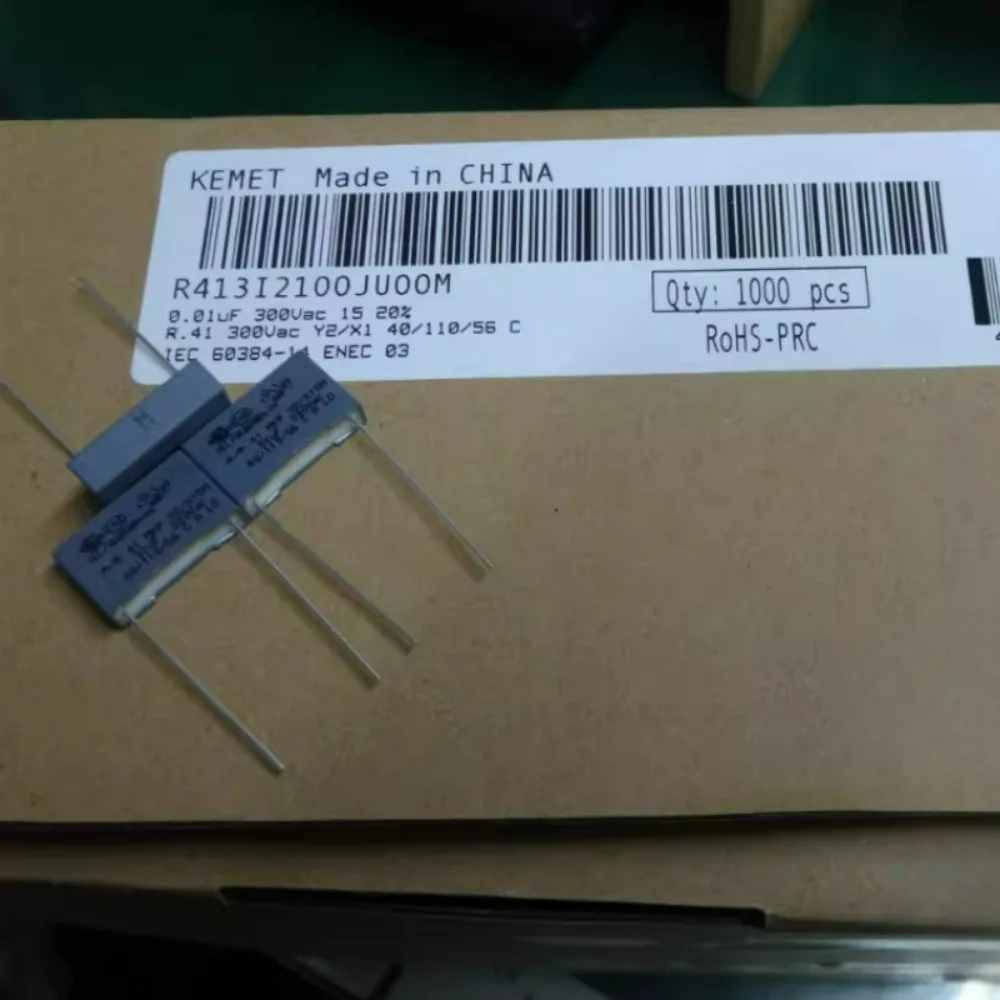 

10pcs/lot AV 0.01uf/300VAC 10nf 103 Y2 Brand New 15mm Film Capacitor R413I2100J
