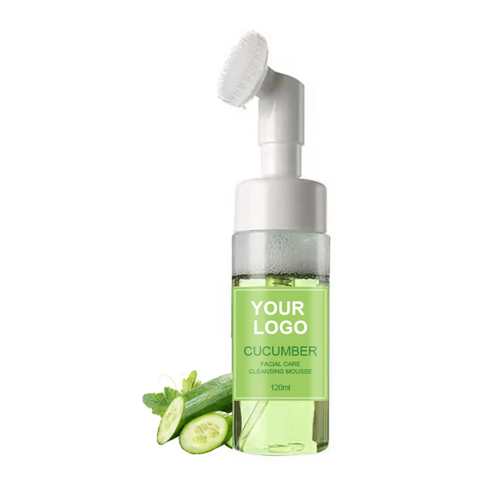 Private Labe – nettoyant pour le visage, Logo personnalisé, fraise, concombre, peau sensible, Mousse rafraîchissante, maquillage pour le visage, contrôle de l'huile, 120ML