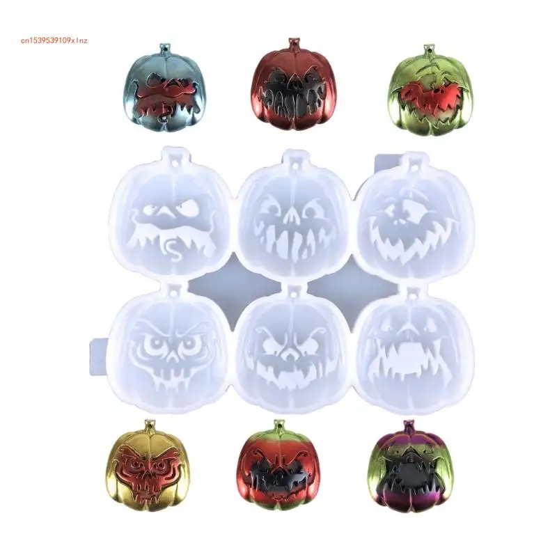 6 Shapes Pumpkin Listing Mold Resin Silicone Mold for DIY Craft Jewelry Tool