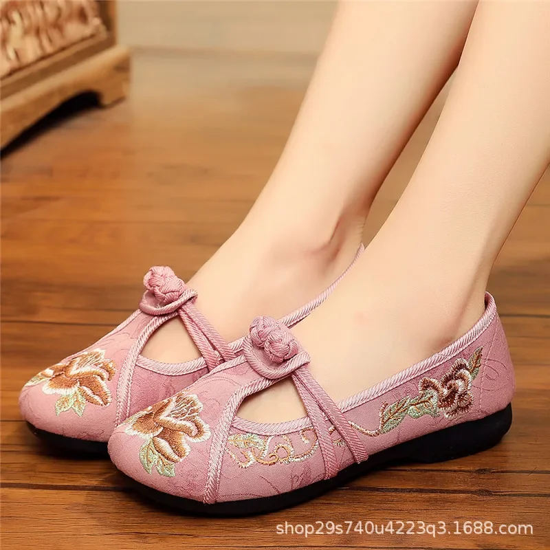 2023 new fashion four seasons ladies woven non-slip bottom round toe embroidered ladies shoes 2783