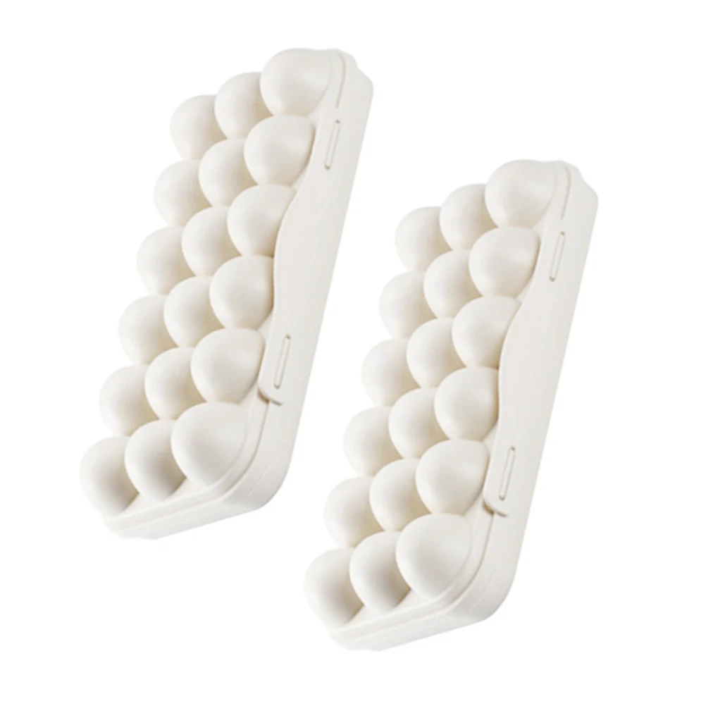 

2pcs Plastic Egg Holder 18 Grids Tray Safe Fresh Stackable Refrigerator Container Storage Box Kitchen Organizer Accessories
