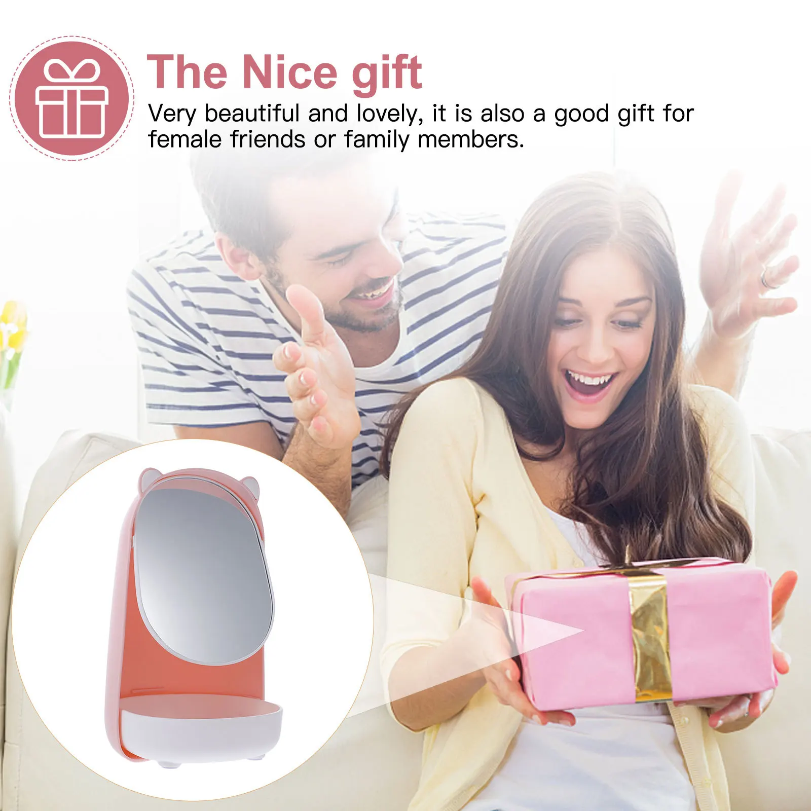 1Pcs Chic Makeup Mirror High Definition Clear Surface Wonderful Gift for Women Friends Adjustable Make-Up Mirror