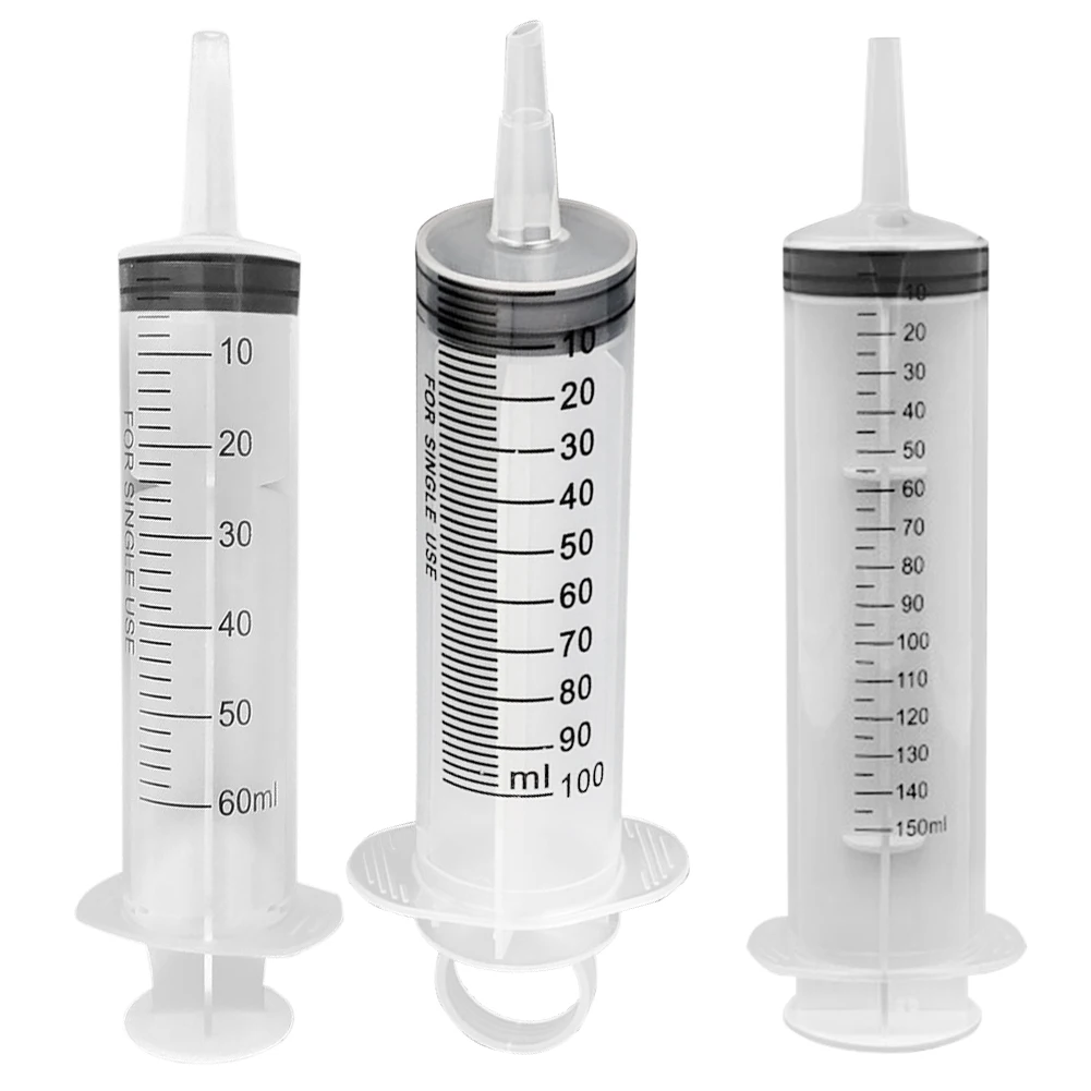 60-150ml Measuring Syringe Glue Filling Plastic Syringe Nutrient Sterile Without Needle Watering Refilling for Animal Feeding