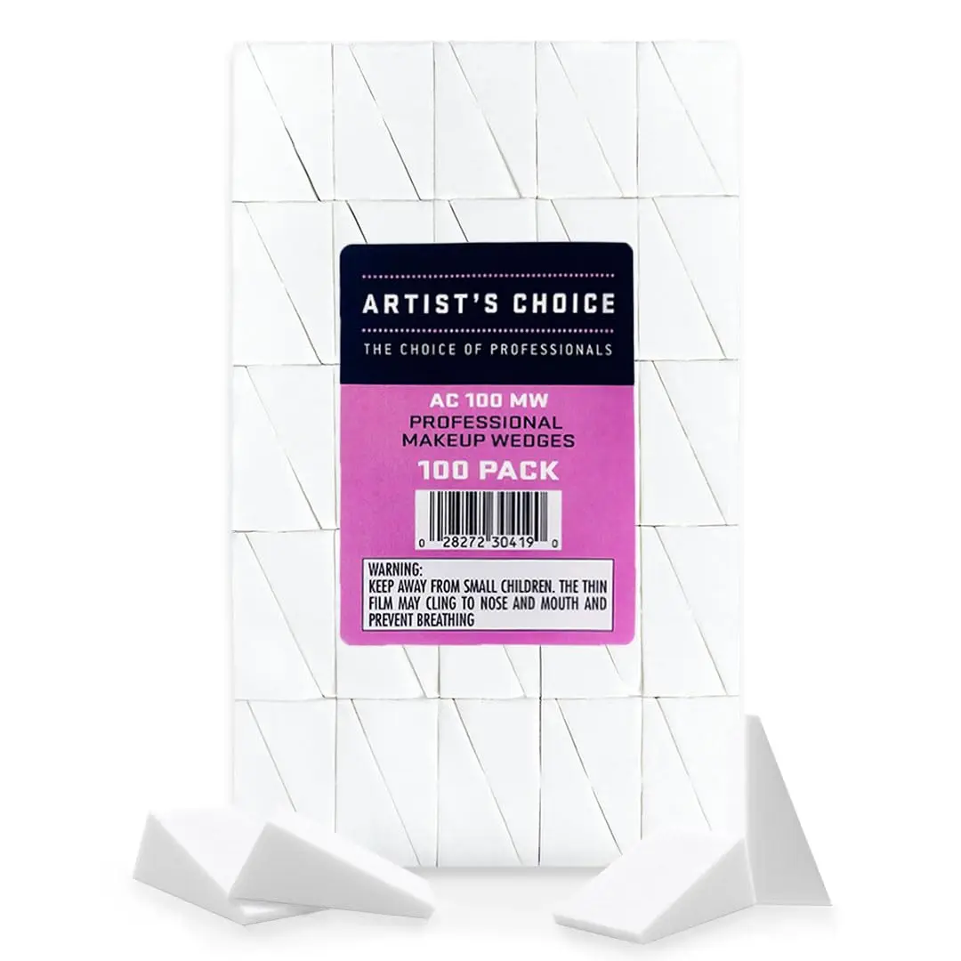 

100 шт. мини-спонжей для макияжа, одноразовые треугольные аппликаторы без латекса для тональной основы, румян, теней для век