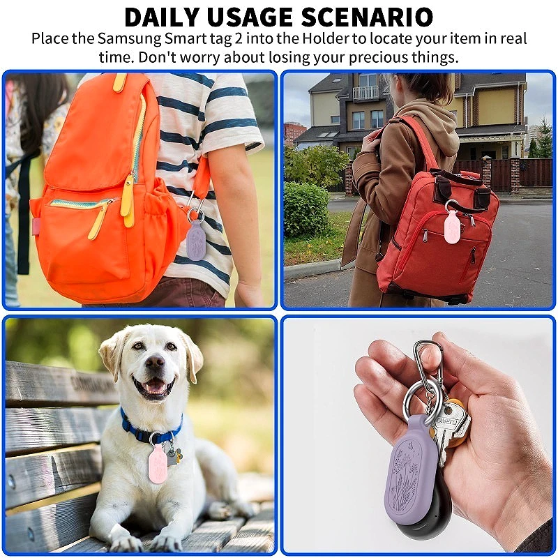 SmartTag2 Anti-lost Protective Case Soft Silicone All-round Protective Case​​anti-scratch Anti-fall for Keys Bags Pets Luggage