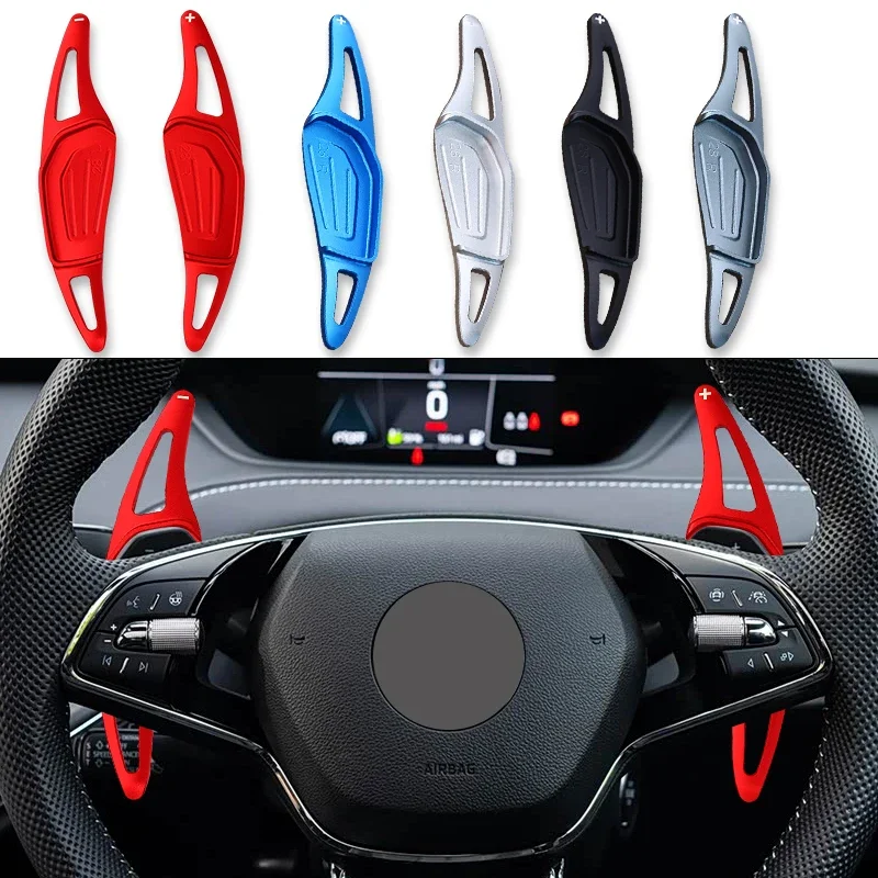 Alloy Shifter Paddles For Skoda Octavia A8 MK4 ENYAQ IV RS VRS Karoq Kodiaq 2021-2025  Car Steering Wheel DSG Shift Paddle