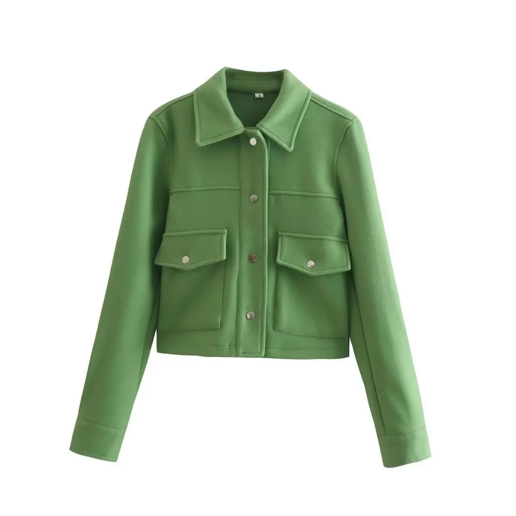 

Women's Casual Tweed Shirt Spring Autumn New European American Style Woolen Top Street Fashion