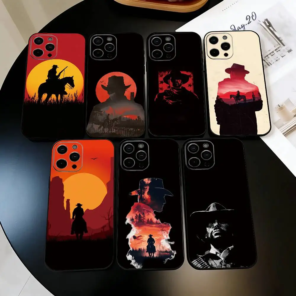 

R-Red D-Dead R-Redemption 2 Phone Case For iPhone 17,16,15,14,13,12,11 Plus,Pro Max,XS,Soft Silicone Black Cover