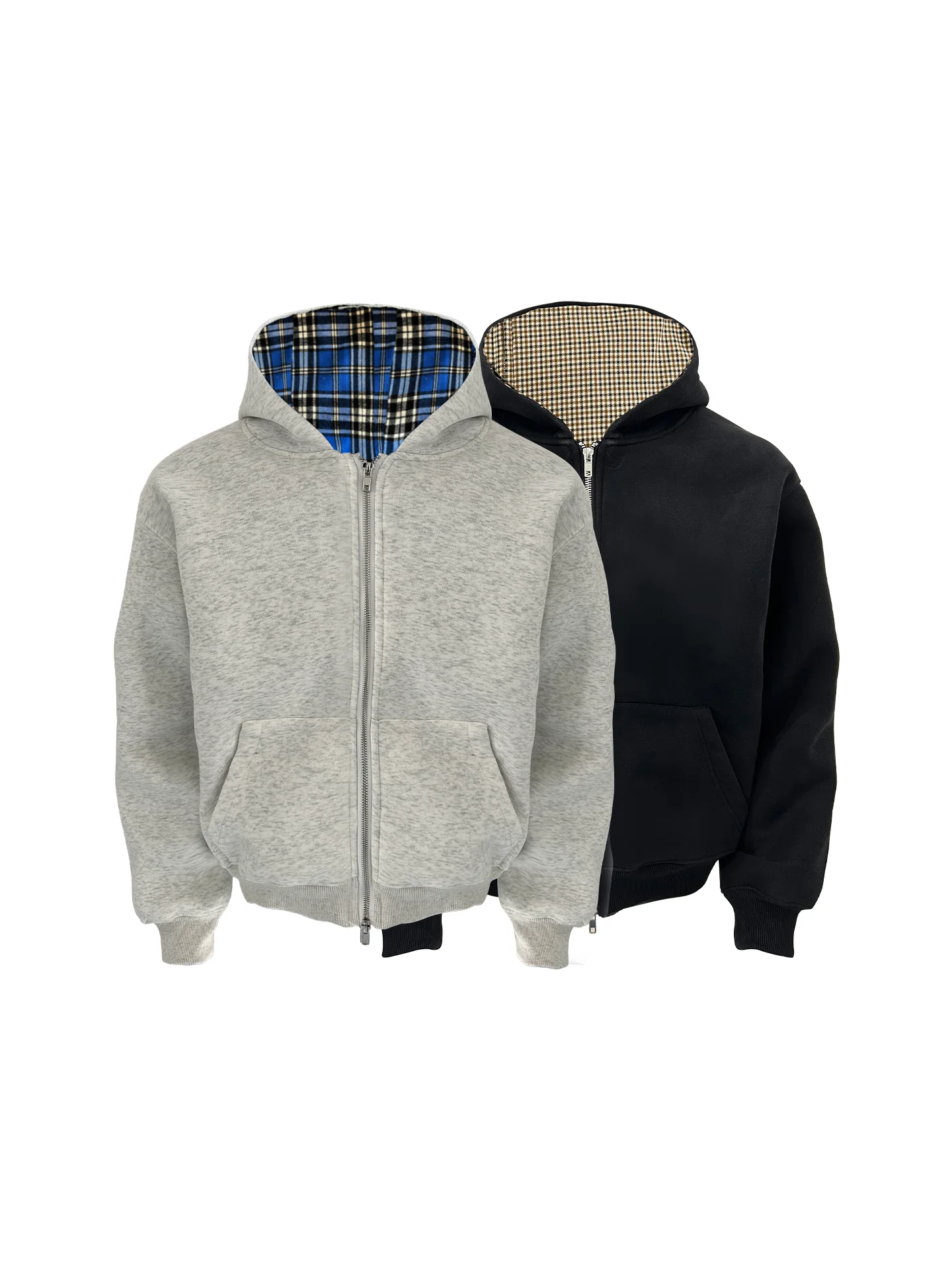 الاتجاه الأمريكي الموضة مقنعين البلوز أنيق فضفاض عادية زيبر الخريف سترة سميكة #5