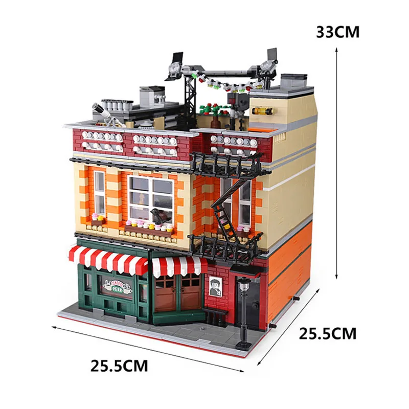 Mork UrGe 10189 City Hotel Modular Street View Model The Big Bang Theory Series DIY Toys Building Blocks Gift For Boys 4638Pcs