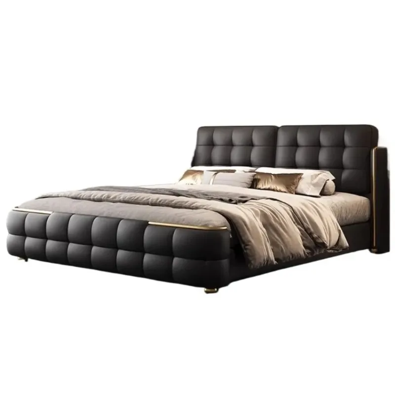 & Queen Adults 2 People Bed Full Size Headboard Hotel King Size Bed Frame 180x200cm Double Luxury Modern Home Bedroom Furniture