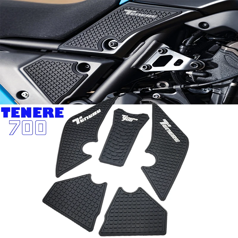 For YAMAHA TENERE 700 Motorcycl Accessoriese Non-slip Side Fuel Waterproof Pad Rubber Tank Stickers Tenere700 XTZ 700 Motorbike