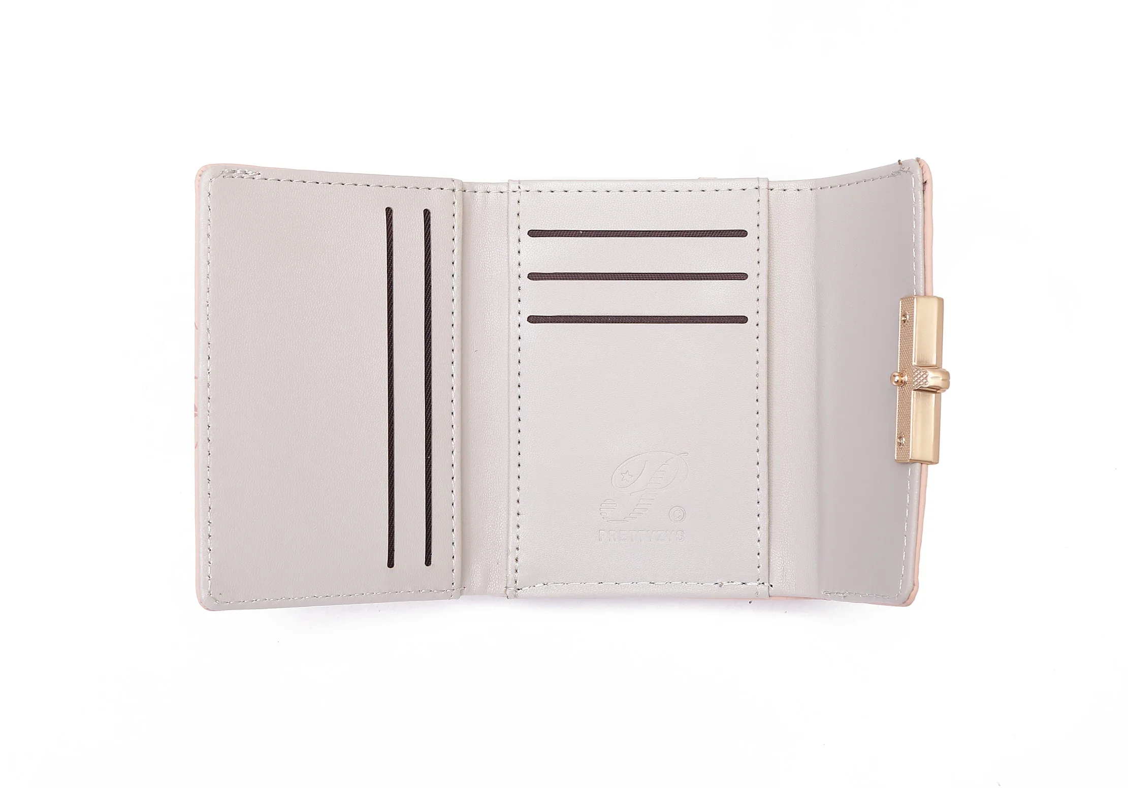 Dompet Wanita Musim Panas Baru Korea PU Dicetak Gesper 3 Tas Lipat Sederhana All-In-One Pendek Wanita Klip Uang Multi-kartu Penutup Lipat