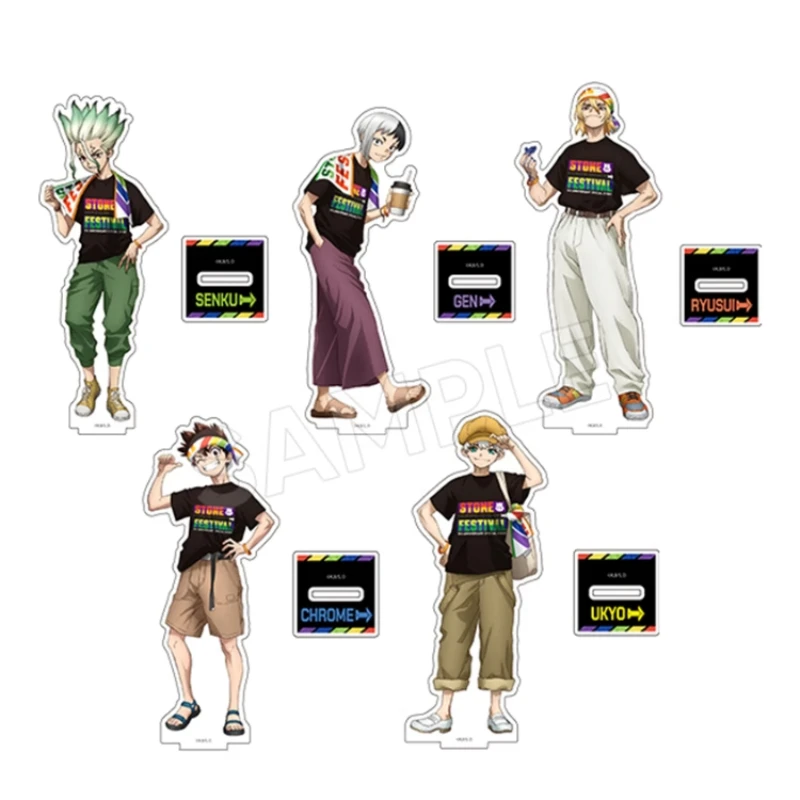 Anime Ishigami Senku Nanami Ryusui Asagiri Hyoga Saionji Ukyo Acrylic Stand Doll Game Figure Model Plate Cosplay Toy for Gift