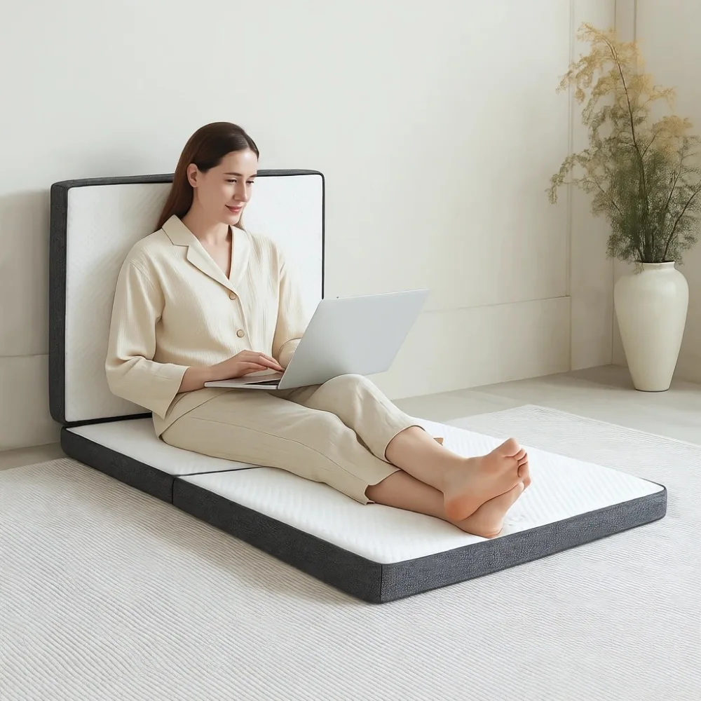 

Трехсекционный матрас из пены с эффектом памяти, 3 дюйма, портативный напольный матрас для сна для взрослых и детей, с моющимся чехлом