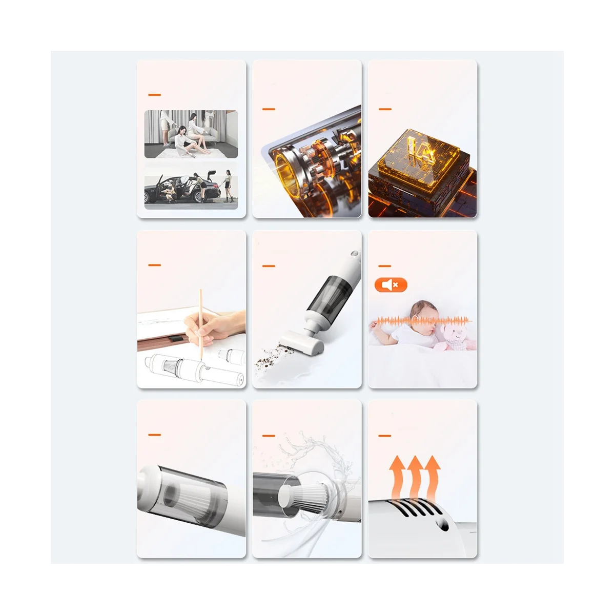 10000pa 2 in 1 Auto Staubsauger kabelloses Laden Luft staub tuch Handheld Hoch leistungs staubsauger Büro-schwarz