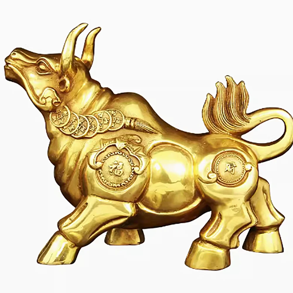 

Brass Ruyi Bull Qi Soaring Decoration Bull Fu Bull Town House Crafts