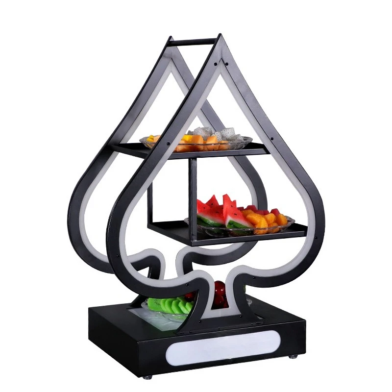 

Bar Spades A Luminous Fruit Plate KTV Exclusive Fruit Platter Creative LED Party Snack and Dried Fruit Plate Rack