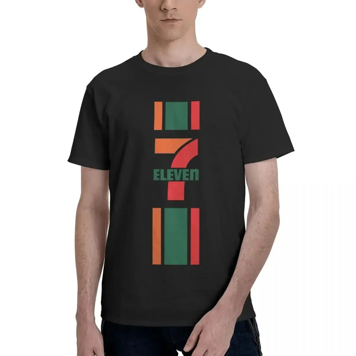 

O-Neck Streetwear Oversized Vintage Daily Casual Harajuku Unisex Tees 2024 Seven Eleven T-Shirt Men Women 100% Cotton Plus Size