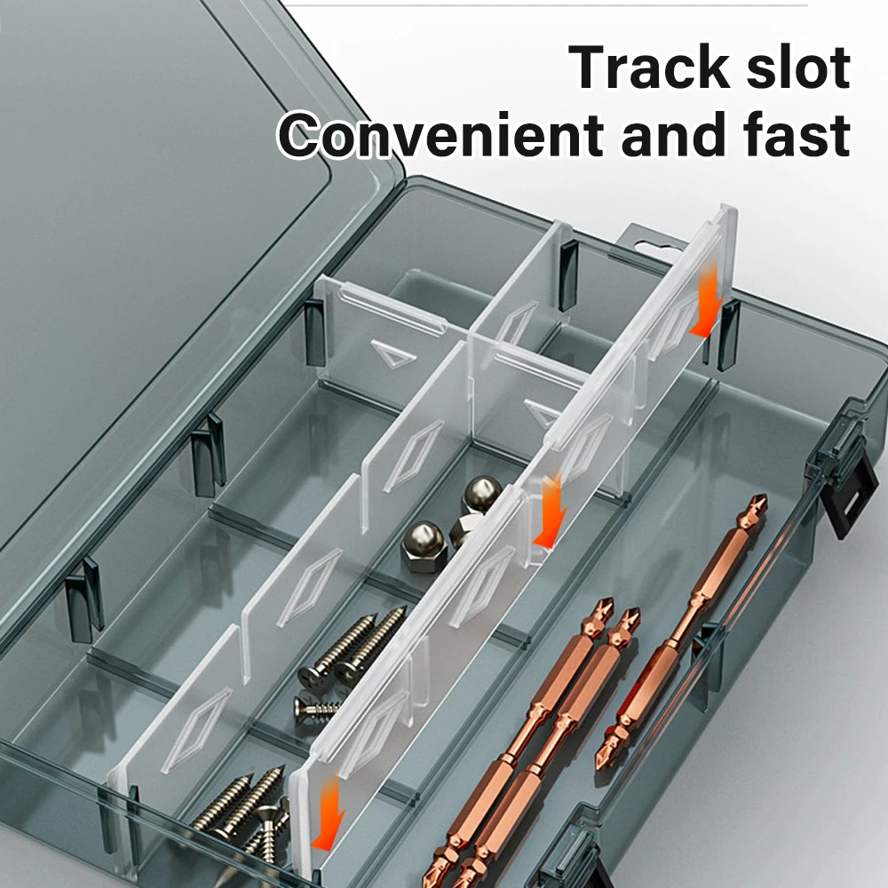 Plastic Tool Parts Box Storage 6/18/21 Grids Parts Organizer Box Transparent Container Jewelry Bead Screw Holder Case