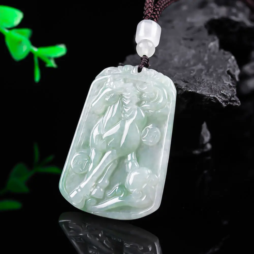 Moisturizing White Background Jade Galloping Horse Jadeite Pendant Auspicious Jade Hanging For Men's Women's Gifts Drop Shipping