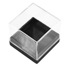 Caja pequeña de plástico estándar para almacenamiento de joyas, muestra de anillos de cristal Mineral, caja cuadrada PS, 27X27X26mm