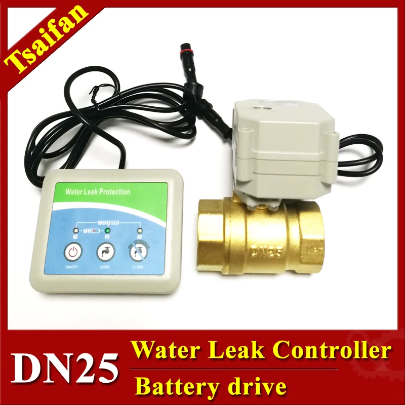 

Intelligent Water Leak Controller Close Electric Valve Automatically, DN25 Electric Valve with Leak Alarm Device Battery Drive