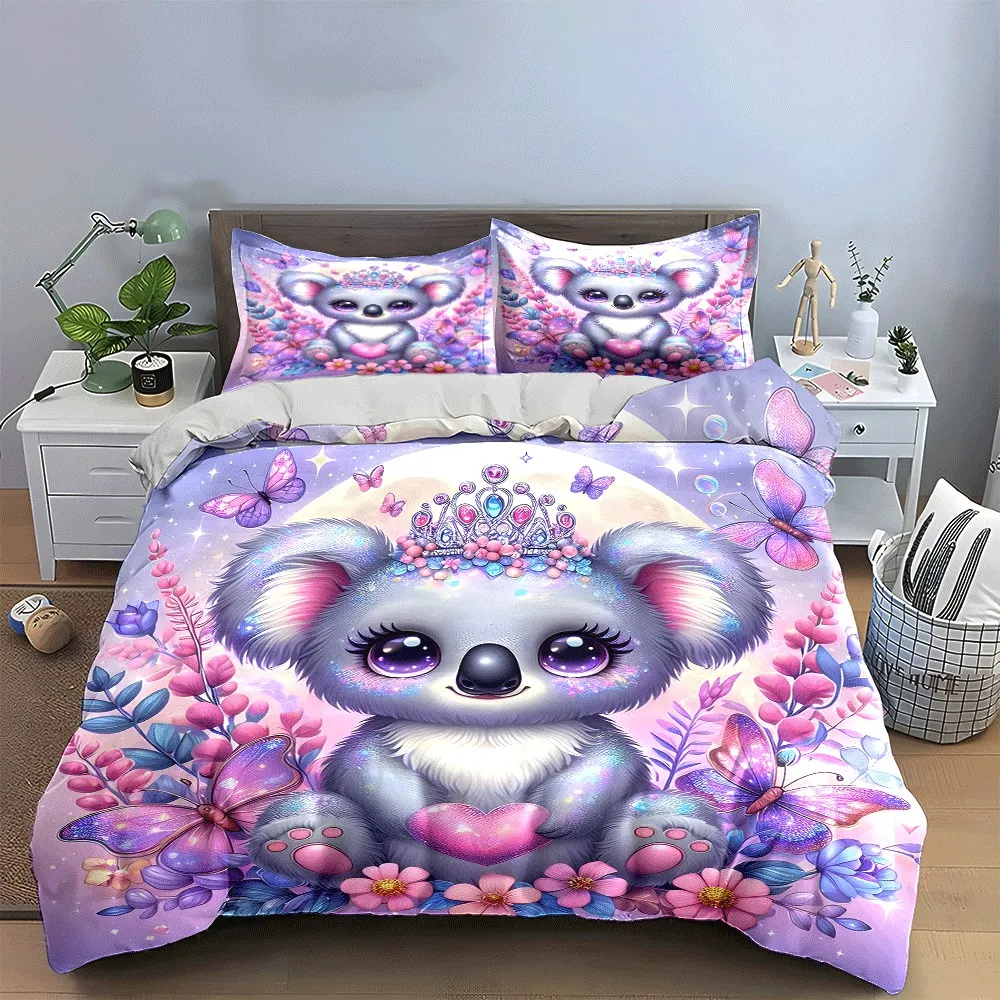 

"Whimsical Koala Set for Decoration" Exquisite three-piece bedding set gift for kids and adults