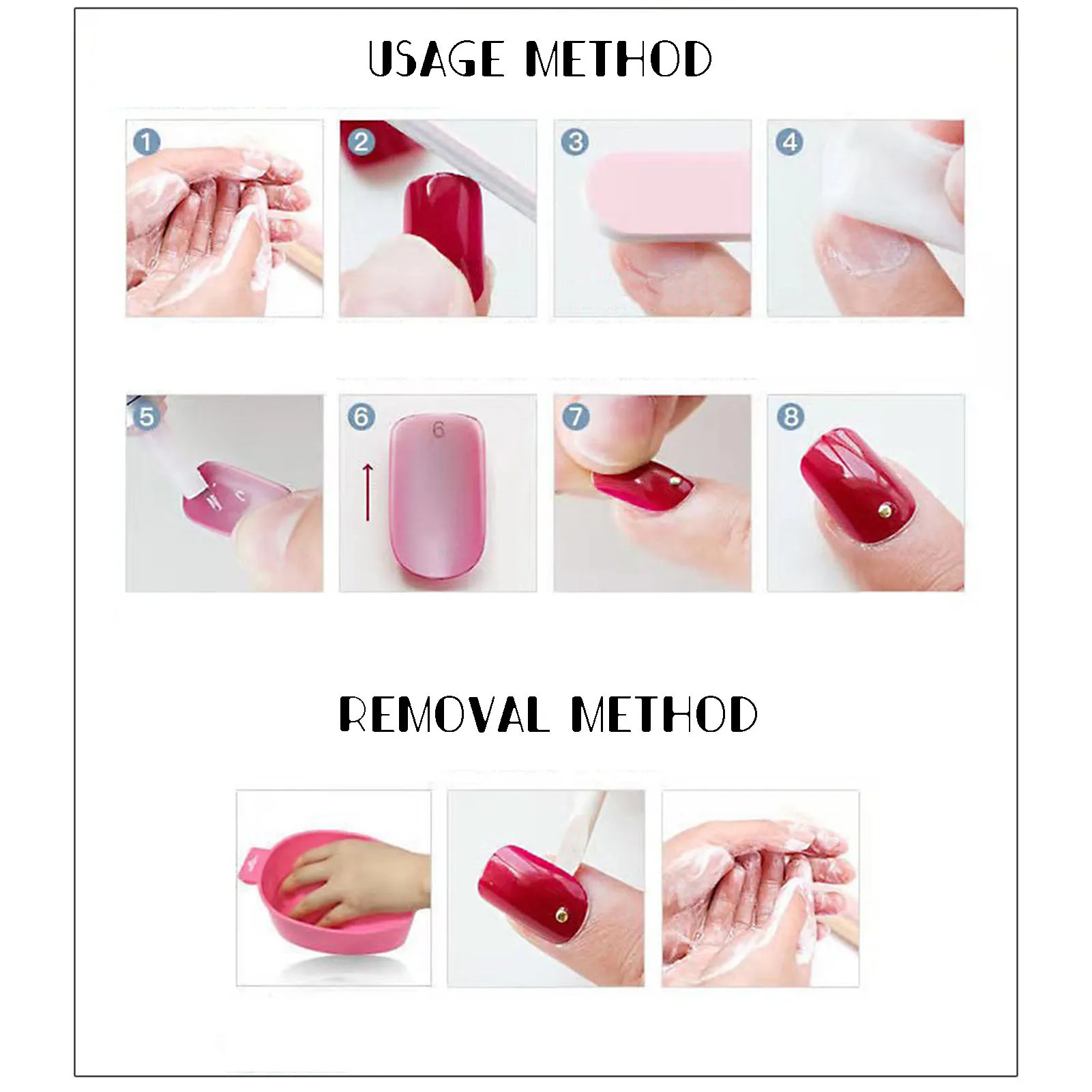 Nail Art souhaits-on Brcorporelle pour Manucure, Document Dégradé, Style Teinté, Résine Artificielle, Cadeau pour les Amoureux de la Journée de Léon