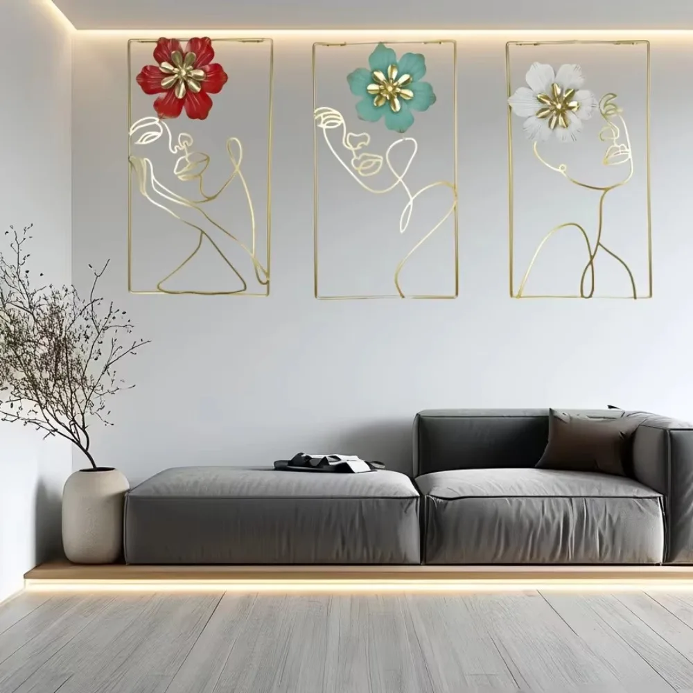 CIFBUY Sleeping Beauty Flowers Metal Wall Art Vintage Aluminum Waterproof Durable Decor for Home Entryway Holiday Gift